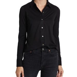 Theory Fitted Shirt in Good Cotton- Black